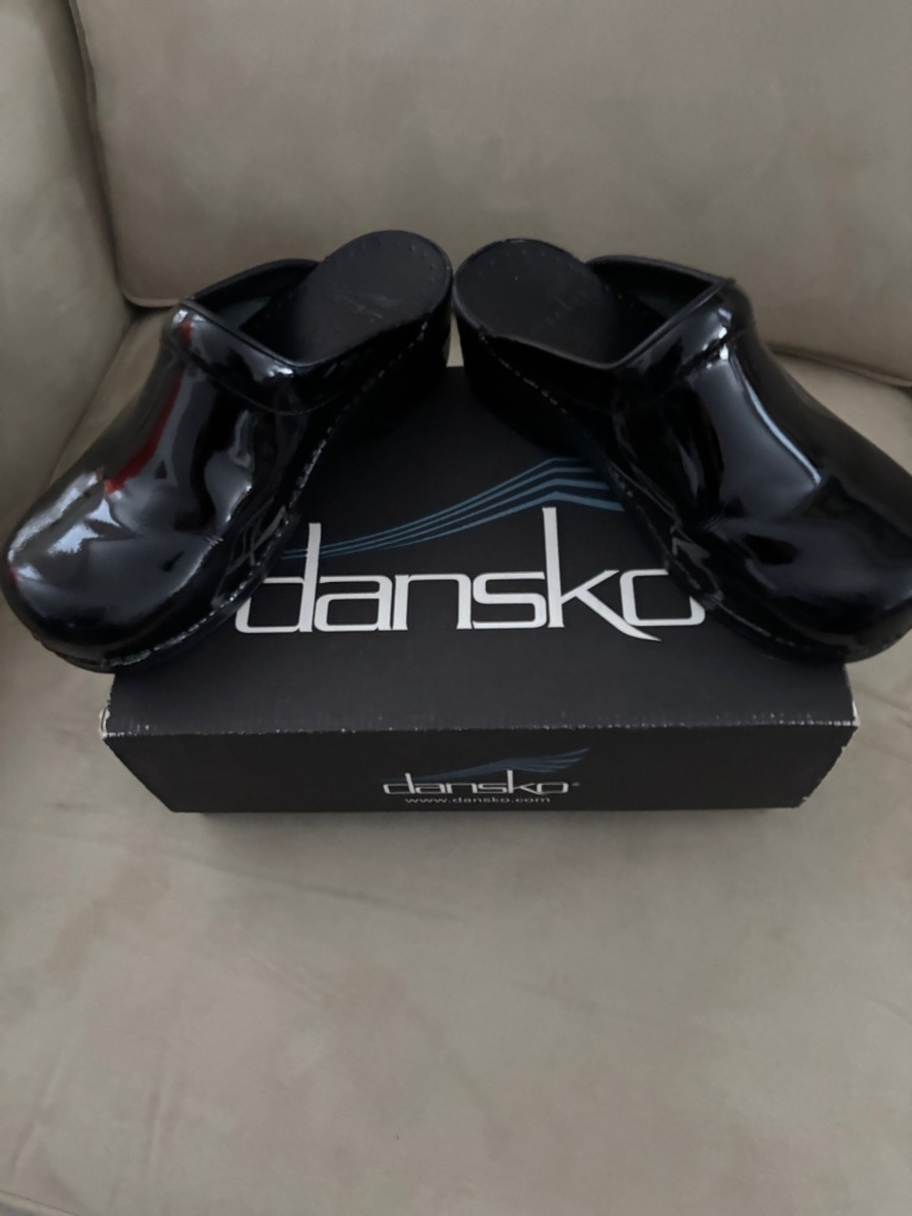 Dansko Black Patent Women’s Slip-On Clogs